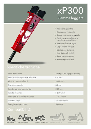Marteaux -piqueurs hydrauliques Promove xP 300