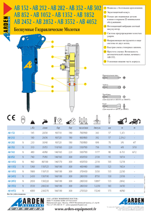 Marteaux -piqueurs hydrauliques Arden AB152