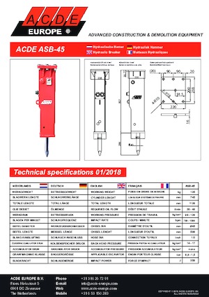 Marteaux -piqueurs hydrauliques ACDE ASB45