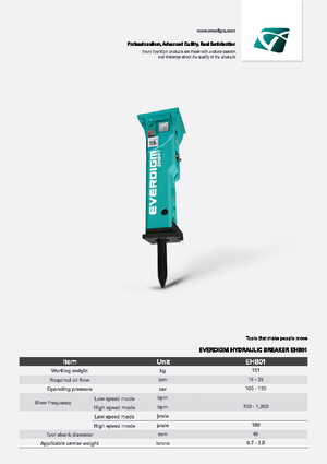 Marteaux -piqueurs hydrauliques Everdigm EHB01