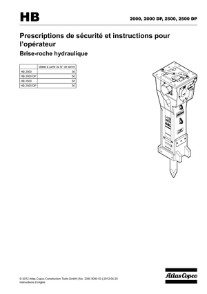 Marteaux -piqueurs hydrauliques Atlas Copco HB 2000