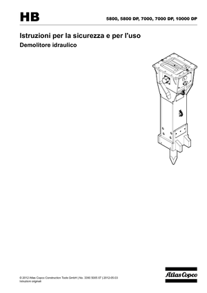 Marteaux -piqueurs hydrauliques Atlas Copco HB 7000