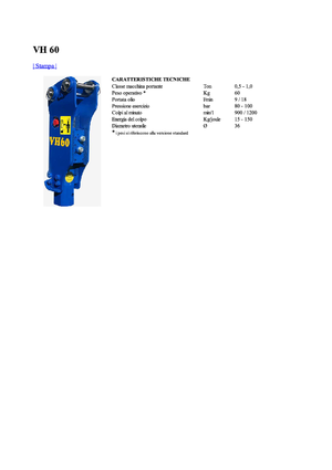 Marteaux -piqueurs hydrauliques Vistarini VH 60