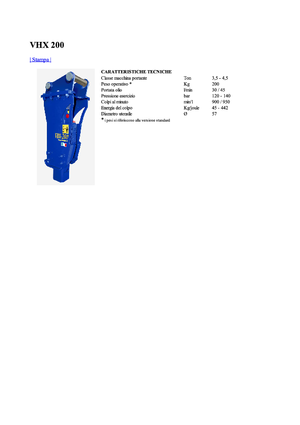 Marteaux -piqueurs hydrauliques Vistarini VHX 200