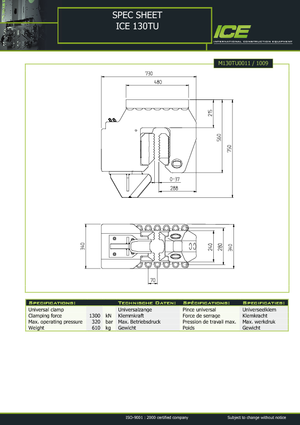Pinces de serrage hydrauliques ICE 130 TU