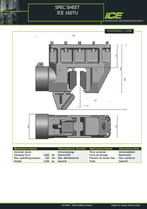 Pinces de serrage hydrauliques ICE 160 TU