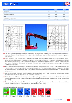 Grues de chargement hydrauliques HMF 1410-T4