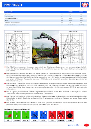 Grues de chargement hydrauliques HMF 1630-T4-RCS
