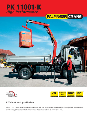 Grues de chargement hydrauliques Palfinger PK 11001 K