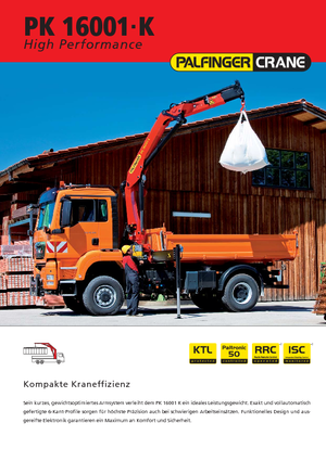Grues de chargement hydrauliques Palfinger PK 16001 K B