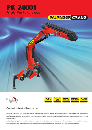 Grues de chargement hydrauliques Palfinger PK 24001-K B