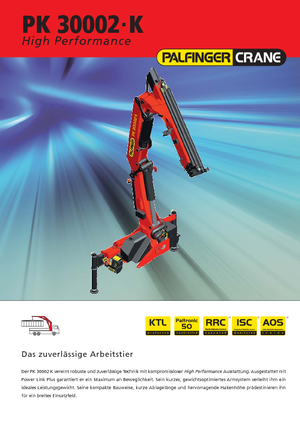 Grues de chargement hydrauliques Palfinger PK 30002-K A