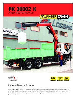 Grues de chargement hydrauliques Palfinger PK 30002-K A