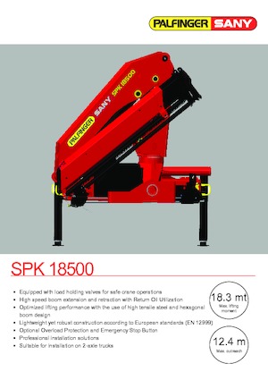 Grues de chargement hydrauliques Sany SPK 18500 A