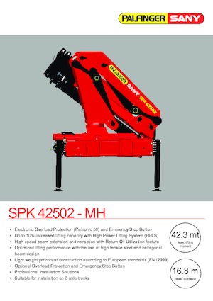 Grues de chargement hydrauliques Sany SPK 42502 E