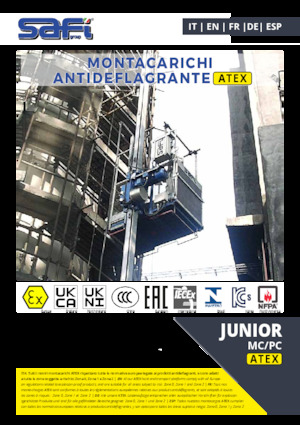 Ascenseurs industriels Safi JUNIOR MP/PC ATEX