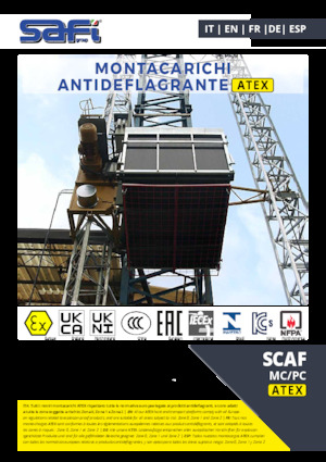 Ascenseurs industriels Safi SCAF MC/PC ATEX