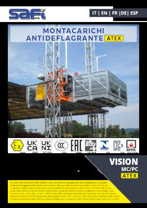 Ascenseurs industriels Safi VISION MC/PC 5000 ATEX