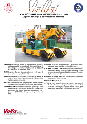 Grues mobiles industrielles Valla 120 D 