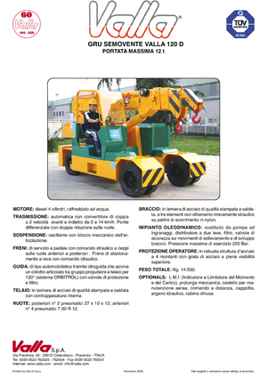 Grues mobiles industrielles Valla 120 D 