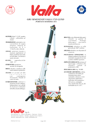 Grues mobiles industrielles Valla 1725-22 SD