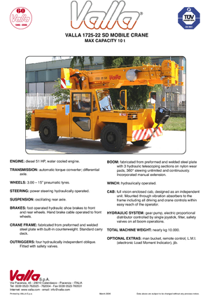 Grues mobiles industrielles Valla 1725-22 SD