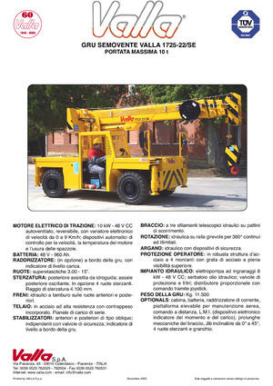 Grues mobiles industrielles Valla 1725-22 SE