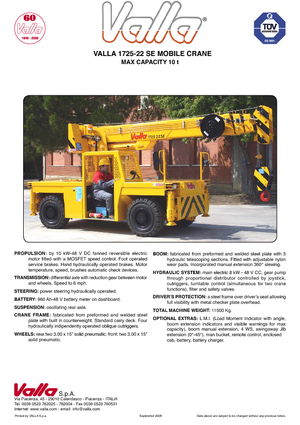 Grues mobiles industrielles Valla 1725-22 SE