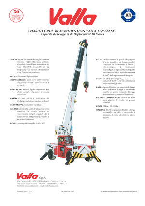 Grues mobiles industrielles Valla 1725-22 SE