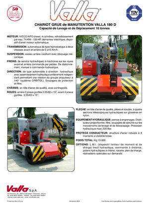 Grues mobiles industrielles Valla 180 D 