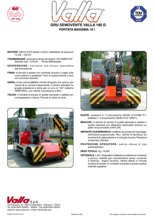 Grues mobiles industrielles Valla 180 D 