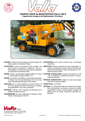 Grues mobiles industrielles Valla 180 E 