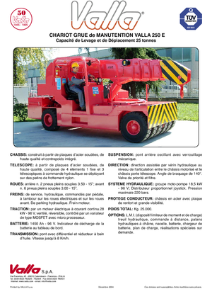 Grues mobiles industrielles Valla 250 E 