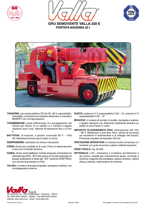 Grues mobiles industrielles Valla 250 E 