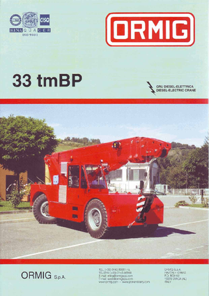 Grues mobiles industrielles ORMIG 33 tmBP