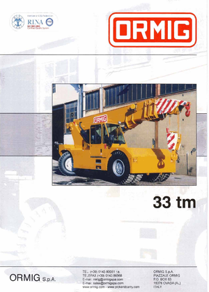 Grues mobiles industrielles ORMIG 33 tm