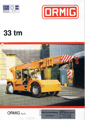 Grues mobiles industrielles ORMIG 33 tm