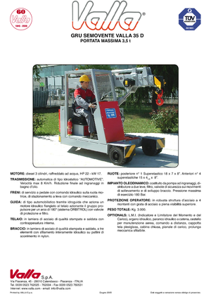 Grues mobiles industrielles Valla 35 D