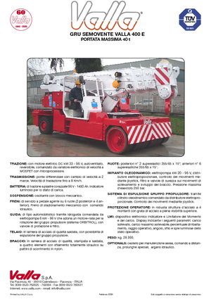 Grues mobiles industrielles Valla 400 E 