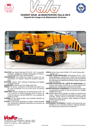Grues mobiles industrielles Valla 400 E 