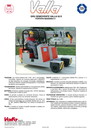 Grues mobiles industrielles Valla 50 E