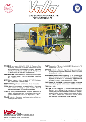 Grues mobiles industrielles Valla 75 E 