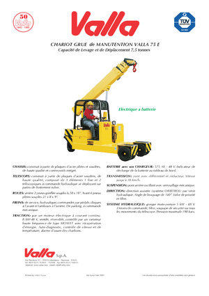 Grues mobiles industrielles Valla 75 E 