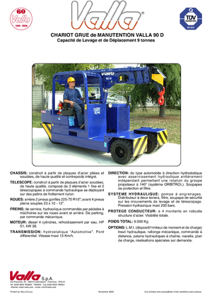 Grues mobiles industrielles Valla 90 D 