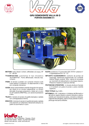 Grues mobiles industrielles Valla 90 D 