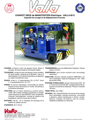 Grues mobiles industrielles Valla 90 E