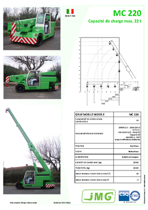 Grues mobiles industrielles JMG MC 220