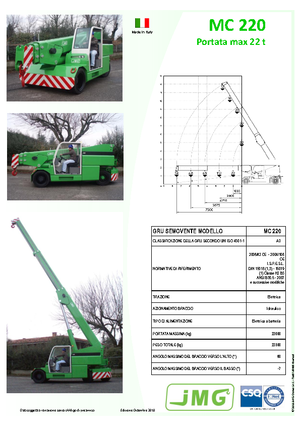 Grues mobiles industrielles JMG MC 220