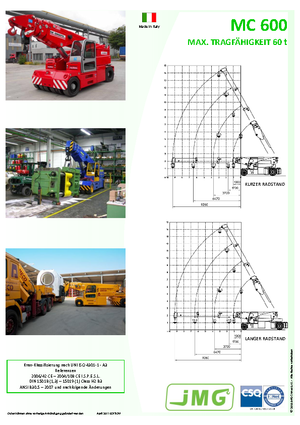 Grues mobiles industrielles JMG MC 600