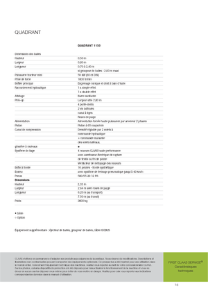 Presses de grandes balles + à haute pression Claas Quadrant 1150